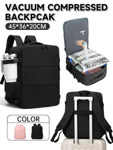 Easyjet Cabin Backpack 45x36x20cm, Large Laptop Compartment, Vacuum Compression Bag, Manual Pump Set, Ideal for Short Trips