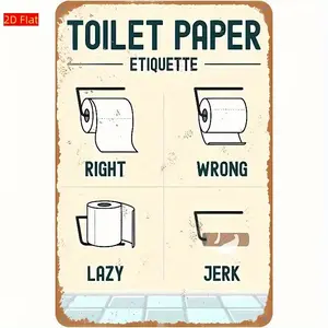 Wooden Toilet Paper Etiquette Sign - Vintage Style Wall Decor for Bathroom, Home, Living Room, Bedroom, and Garden, Bathroom Wall Decor, Playful Design, Bathroom Decor And Accessories
