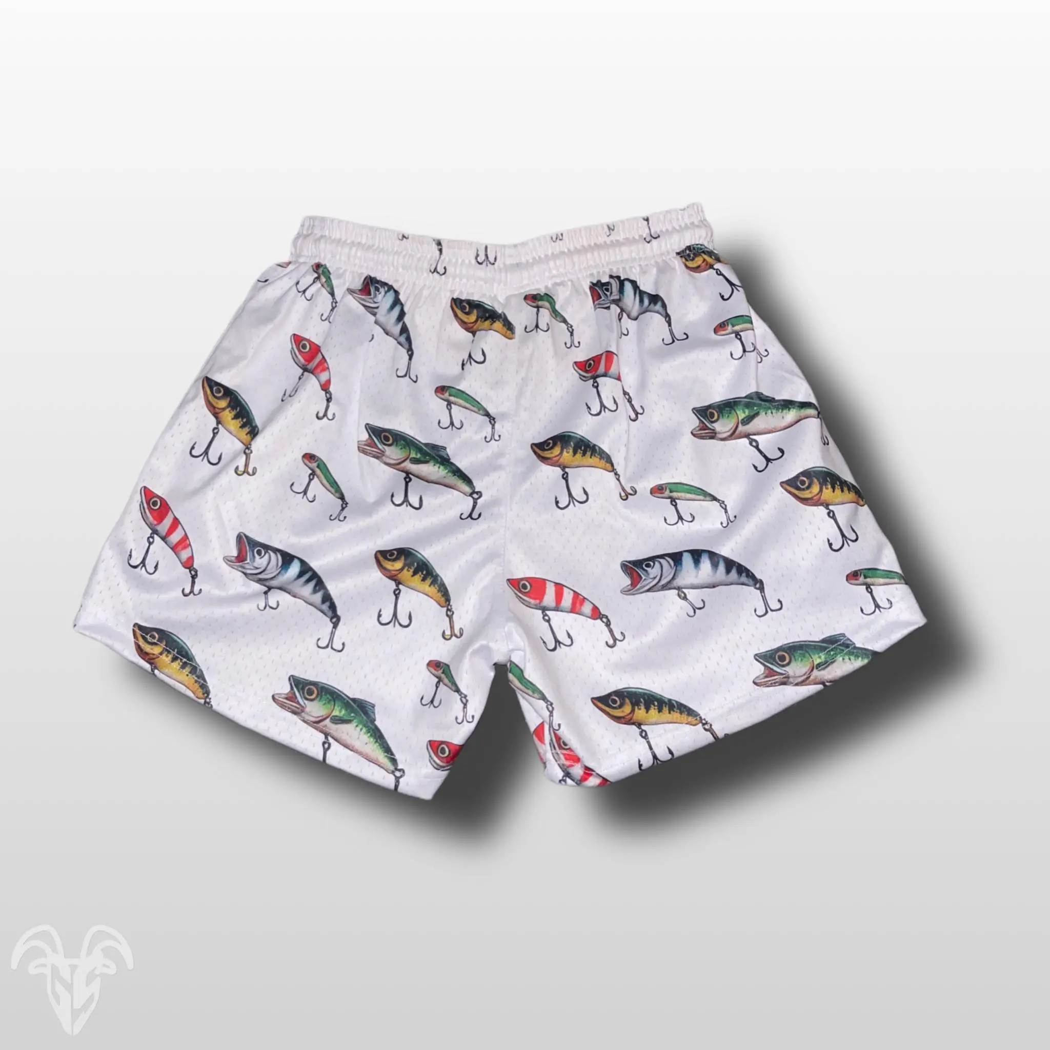 Fishing Lure Mesh Shorts, Fisherman Gift for Him, All Over Print Bass Fishing Gym Shorts, Gorpcore Streetwear Men's Shorts, Bait and Hook Apparel