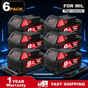 M18 2&4&6&8Pack 9000mAh 18V Replacement Battery for Replacing batteries with electric tools M-18 Battery Pack Compatible with M-18 9.0Ah Lithium Battery 48-11-1890,48-11-1850, 48-11-1828, Cordless Tools battery