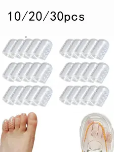 10/20/30 Piece Silicone Toe Protector, Clear Breathable Gel Shoe Head, Flexible Foot Care Accessories, Unisex Odorless Toes Covers, All Seasons