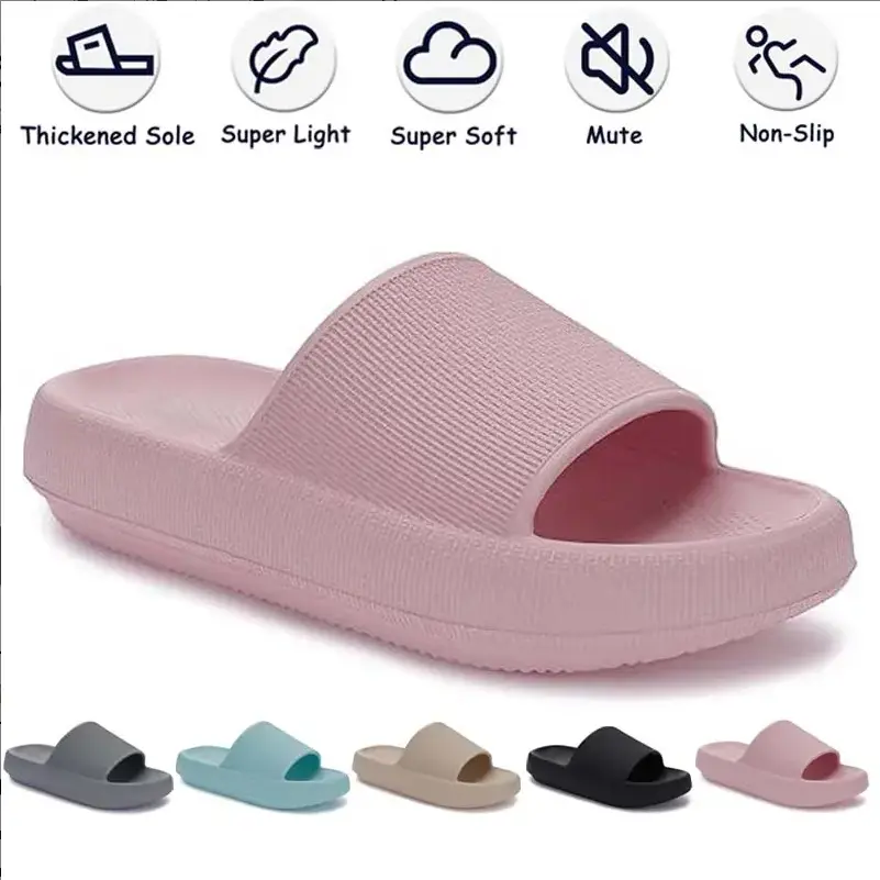 Unisex Pillow Slide Shoe for Women and Men, Ultra Soft Cloud-like EVA Slippers with Thick Cushioned Sole, Non-Slip Waterproof Sandal, Footwear, Flipflop, Plush, Slippers For Women, Casual, Slide Shoes, Eva Foam, Casual Wear, Showering, Open Toe, Thickened