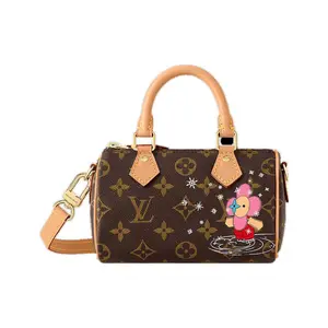 Louis Vuitton Nano Speedy Coated Canvas Shoulder Bag With Adjustable Strap For Women