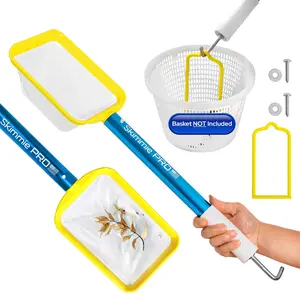 Skimmie Pro Short Version Lightweight Pool Skimmer with Fine Mesh Net & Stainless Steel Hook for In-Ground Above Ground Pools Fountains & Ponds