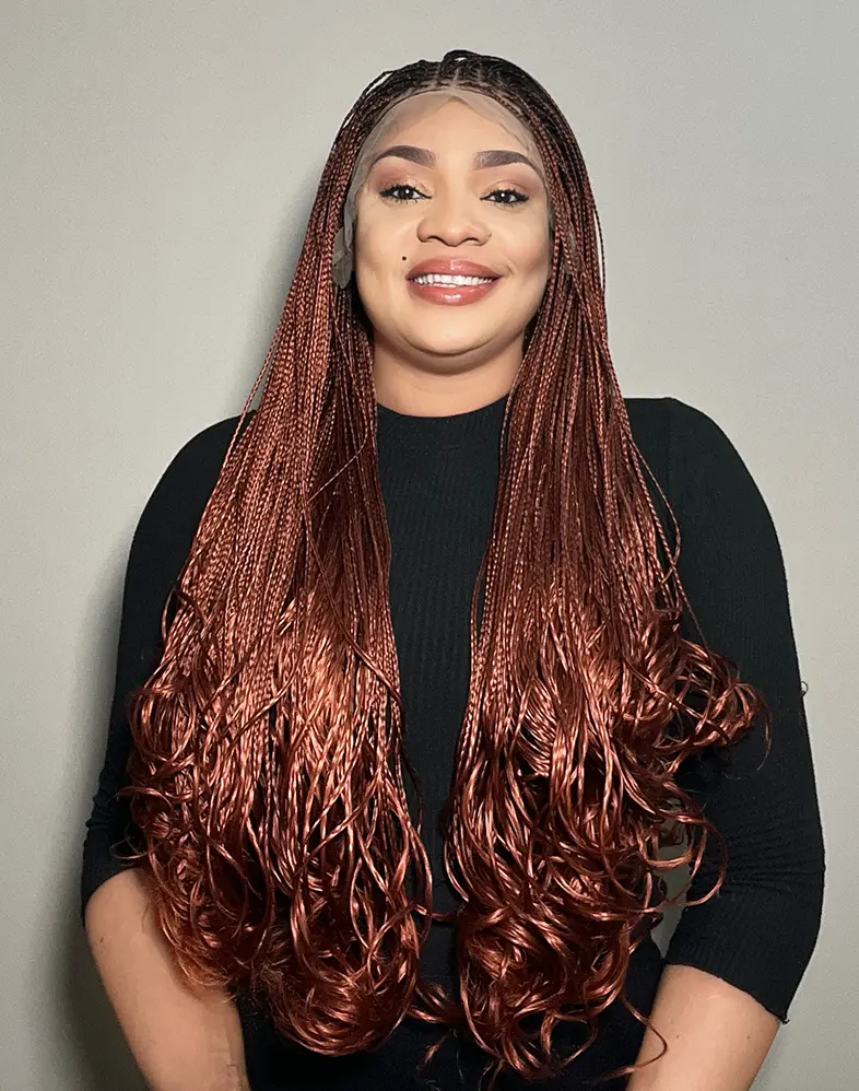 Duchess French 20 – Ruby/Wine Mix French Curl Braided Wig (Very Long, 13x6 Full Frontal, Xtra Full Density)