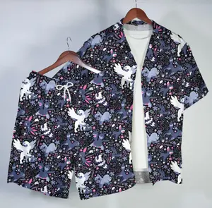 Umbreon Absol Hawaiian Shirt Tropical Button Up Shirt Summer Beach Short Dark Floral Night Fantasy Pattern Matching Set Umbreon Shirt Gifts 1 A gift for all ages in your family this summer.