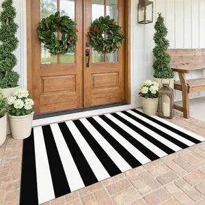 Vibrant Wave Pattern Door Mat, High Traffic Indoor Outdoor Rug, Perfect for Valentine's Day & Spring Home Decor, Classic Retro Style, Decorative Rug