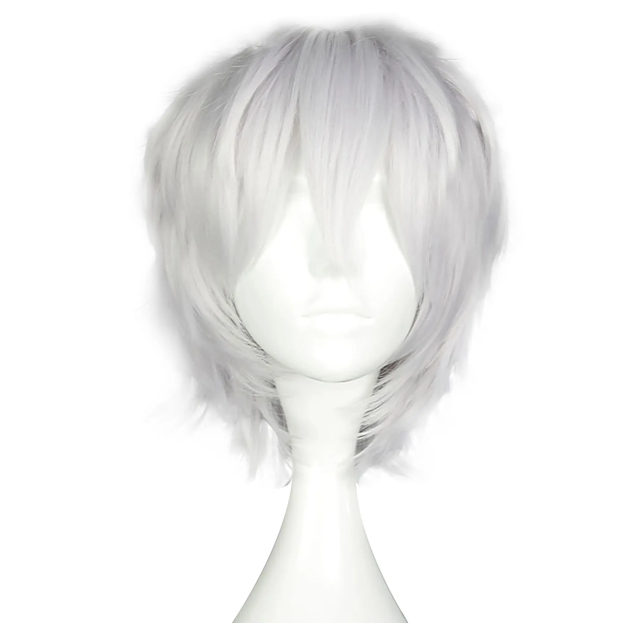 Unique Bargains Wigs for Women, 12" Curly Wig with Wig Cap Light Gray