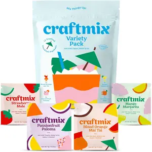 Craftmix Variety Pack Cocktail & Mocktail Drink Mixer, Skinny Mixes - Water Flavoring Packets - Made With Real Fruit - Vegan Low-Carb, Low-Sugar, Non-GMO, Dairy Free, Gluten Free, 12 Pack