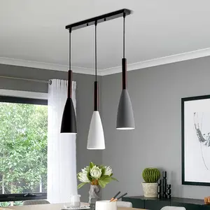 3-Light Adjustable Height Pendant Light, Modern Kitchen Island Restaurant Lighting Fixture, Minimalist Chandelier Ceiling Mount, Adjustable Lights