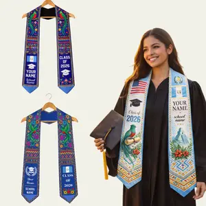 Personalized Graduation Guatemalan American Flag Stole 2026, Personalized Guatemalan Graduation Sash 2026, , Guatemalan Graduation 2026