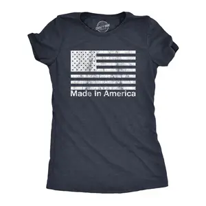 Womens Made In America T Shirt Funny Patriot Flag US Pride Party Graphic Tee Funny Womens T Shirts Cute Vintage Fashion Casual Ladies T-Shirt Gift Patriotic Tops for Women Women's Novelty Tees Navy