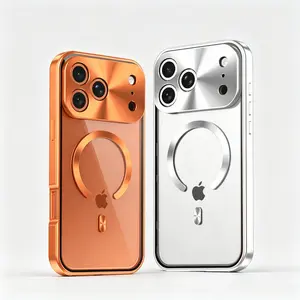 Shockproof Magnetic Phone Case Bundle for IP17 Pro Max 16 15 14, Aluminum Frame & PC Back Cover, Anti-Peep Privacy Screen, Camera Lens Protector, Compatible with Wireless Charging, Tempered Glass Screen Film with Simple Installation, Accessories, Smartpho