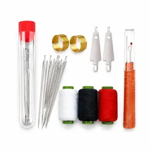 Portable Sewing Kit with Smooth-Threading Needles, Durable Steel Build, Safe Storage, Sewing Accessories and Supplies, Crafting Tools for Mending, Leather Projects, Home Use and Beginners, Crafting Sewing Tools