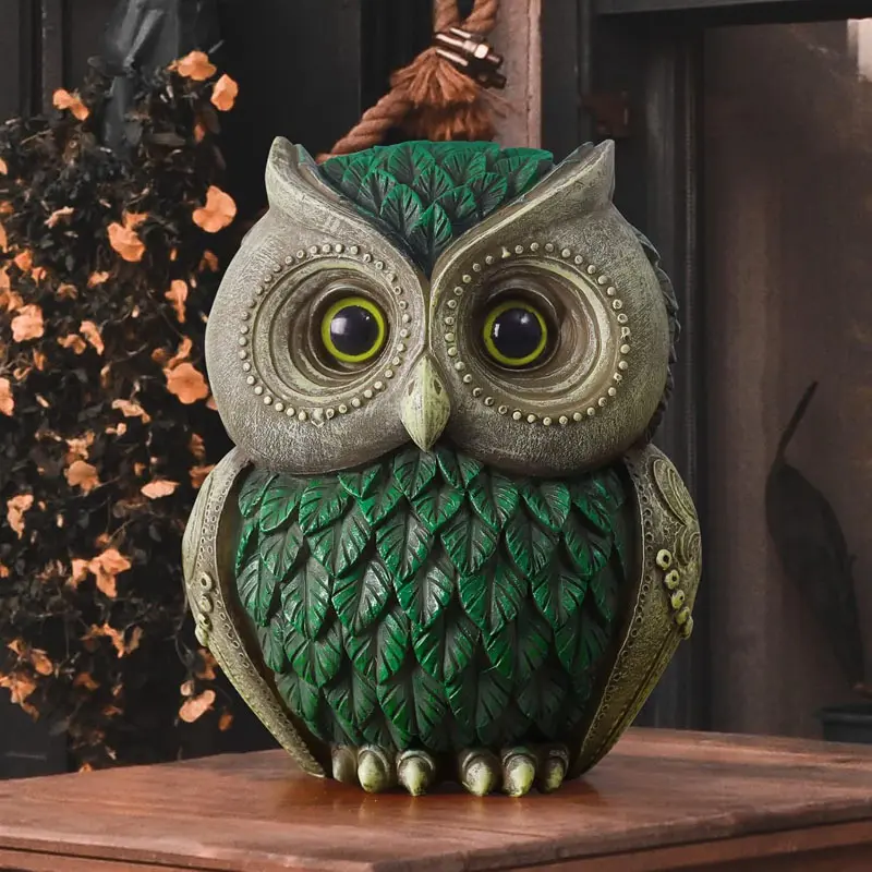 Resin Owl Statue Hand-Painted Craft, Collectible Owl Figurine for Desktop, Bookshelf, Office, TV Cabinet, Perfect Gift, Figurines for Collectors, Home Decor Statue, Resin Animal Sculptures, Collectible Figure Decor, Decorative Statues