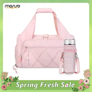 MOSISO Gym Bag for Women, Travel Duffle Weekender Overnight Workout Carry on Small Tote Sport Gym Duffle Bag with Shoe Compartment&Wet Pocket&Water Bottle Holder for Fitness, Yoga, Weekend, Pink