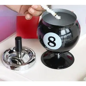 Creative billiard ashtray with a lid to prevent ash from flying, office table ball decoration ashtray