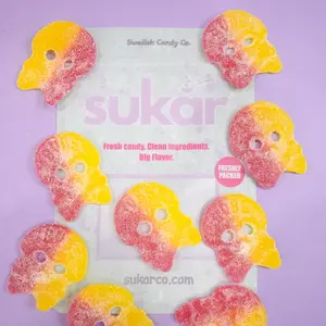 Sukar Sour Skulls Swedish Sour Candy | Fruity, Chewy & Imported | Sweet & Tangy Gummy Treats for Candy Lovers