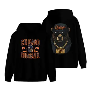 Ship Within 24 HoursRetro Chicago Football Hoodie: 90S Bear Print Hoodie