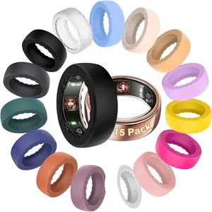 15 Pack Ring Cover Compatible with Oura Ring Gen 4/4 Ceramic,Gen 3 Horizon/Heritage, Anti-Scratch Elastic  Protector Case for ULTRAHUMAN Ring AIR/RingConn Gen 2/Air