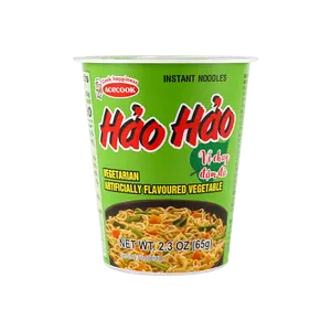 Acecook Vietnam Vegetarian "Hao Hao" Instant Noodles - Savory Vegetable Flavor, 65g Cups (6 Pack) - Authentic Vietnamese Pho Style Ramen, Quick & Easy Meal