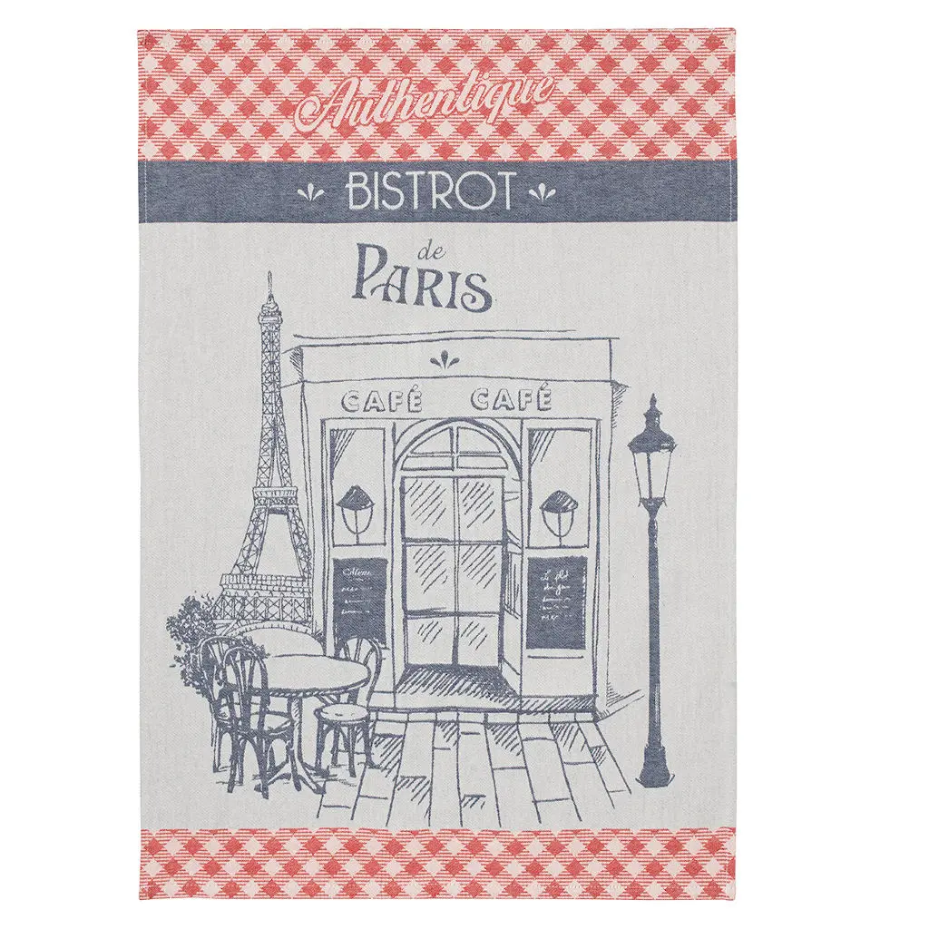 French kitchen towel - Jacquard cotton - Reversible - Authentic bistro | Coucke
