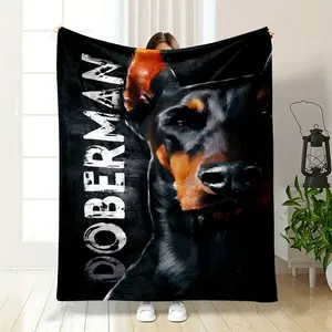 Stylish Doberman-themed blanket to showcase your personality in comfort! Crafted from ultra-soft material for a luxurious experience, it's a perfect addition to your bedroom or living room. An ide