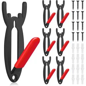 6 Pcs Heavy Duty European Skull Hanger Wall Mount Bracket with Silicone Protector Red for Deer Mule Antelope Coyote Antler