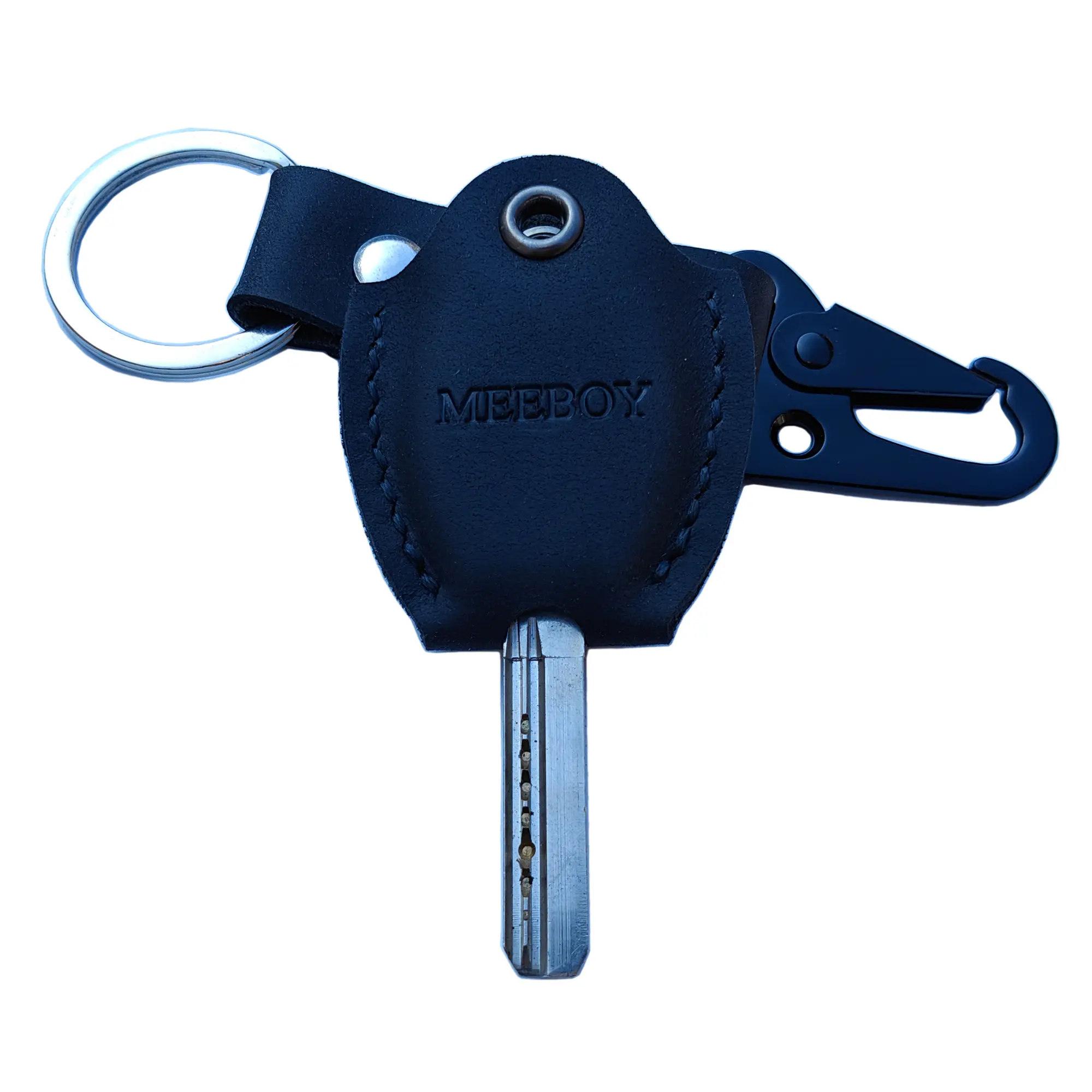 MEEBOY Unisex Small Cowhide Key Covers - Handmade Heavy-Duty Minimalist Design Keychain, Stainless Steel Ring, Gift-Ready Home Supplies Accessory for Broken House/Door Keys