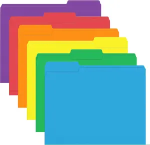120 Pack Colored File Folder, 1/3 Cut Tab, Letter Size, Assorted 6 Colors Filing Folder for Office School Business