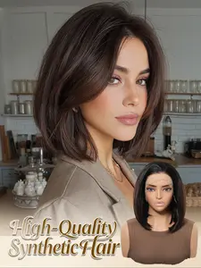 Versatile Bob Wig for Women - 10" Dark Brown Ombre | 13x4 HD Lace Front, Breathable & Comfortable, Bob Cut Wig