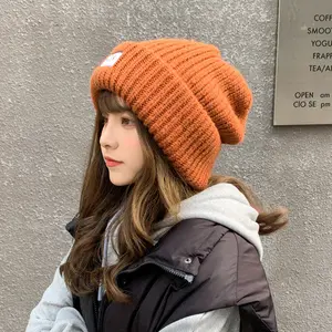 Women's Winter Fall Slouchy Beanie - Korean Japanese Style | Wool Blend Knit Warm Ear Coverage | Oversized One Size Fits Most Versatile Hat