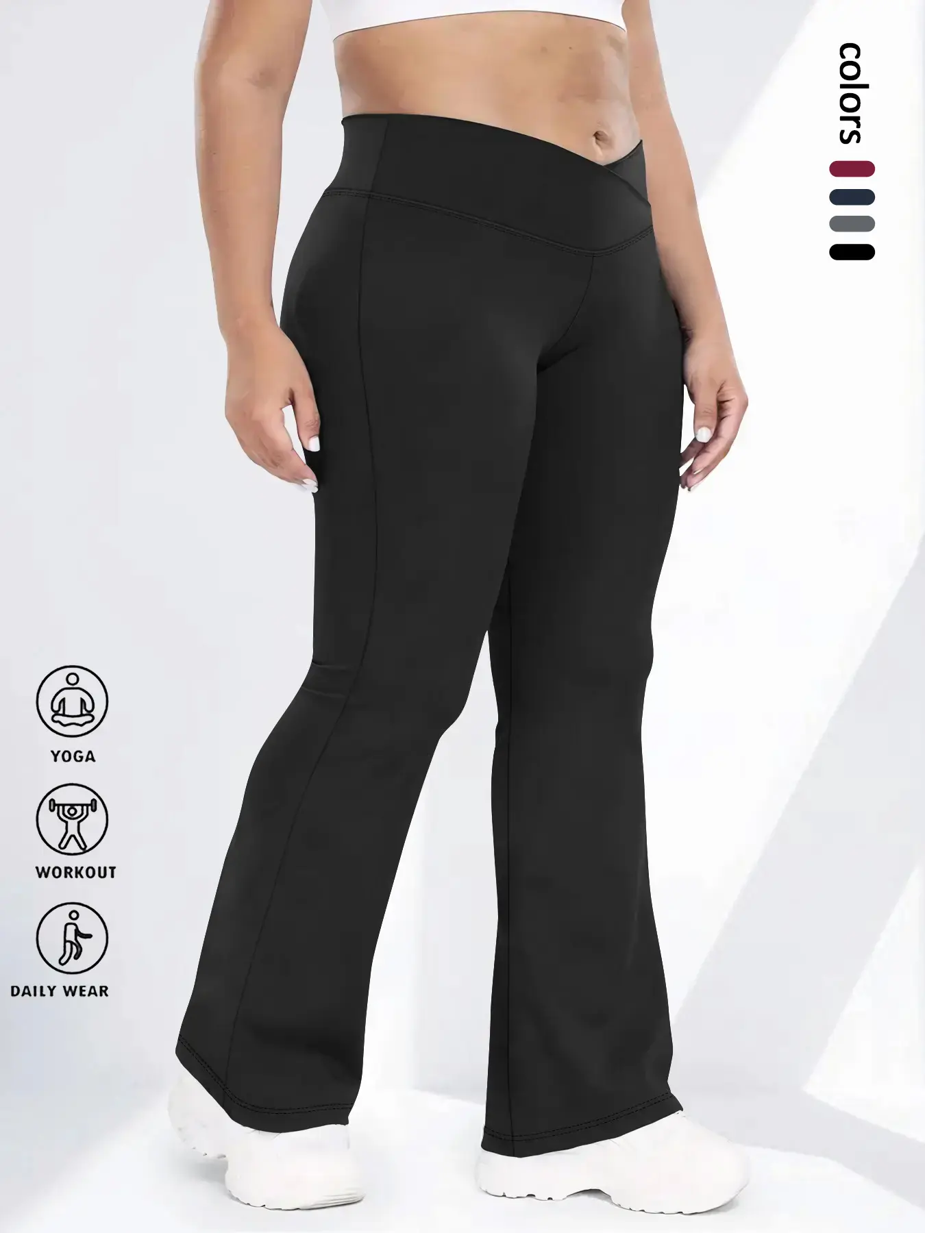 Plus Size High Waist Flare Pants, Comfortable Fit for Curvy Women, Stylish Casual Activewear for Daily Wear, Casual Comfy Trouser, Casual Chic Trousers, Casual Comfy Stretchy, Casual Elastic Waisted