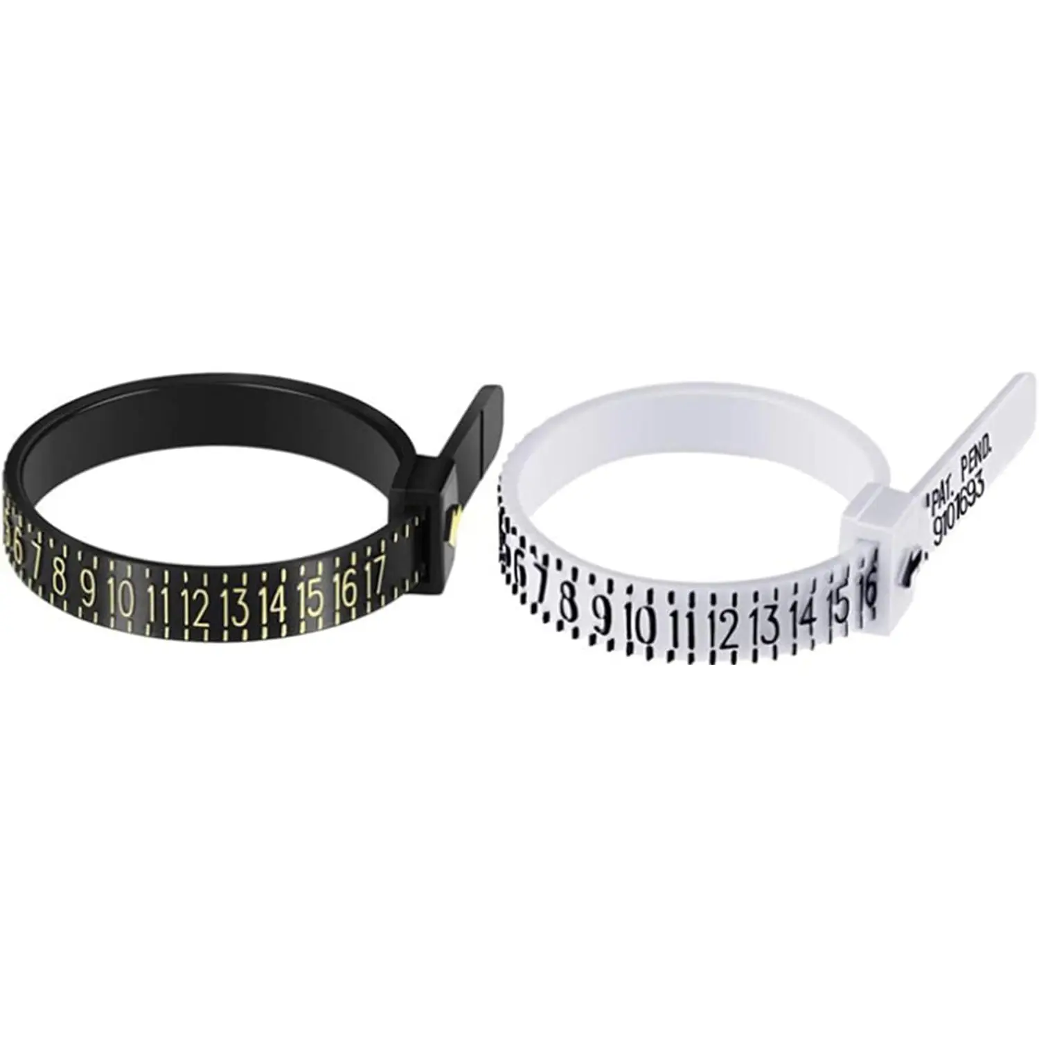 2 Piece American Plastic Ring Size Measurement Set, Finger Measuring Tool for Jewelry Sizing, Reusable for Men, Women, and Kids