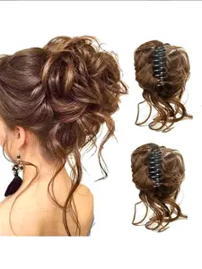 Elegant Long Beard Hair Clip, Natural Messy Bun Style, Suitable for Dense & Sparse Hair, Perfect for Women & Girls