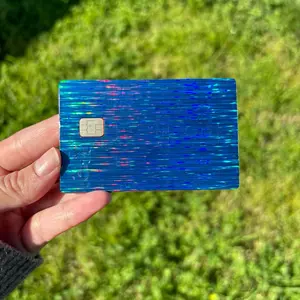 Shiny Blue Peacock Color Credit Card Decal EBT