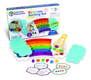 Learning Resources Rainbow Sorting Set , fine motor, sorting, patterning & addition skills, Toddler Educational Toys, sensory tray
