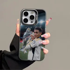 Bellingham Pattern Fashion Phone Case for iPhone 17 16 15 14 13 12 11 Pro Max Plus Air & Samsung S25 S24 S23 S22 Plus FE Anti-Drop Protection Acrylic High-quality Cover Protector Football