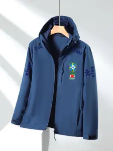 Waterproof Wind-Resistant Lightweight Jacket, Breathable Quick-Dry Outdoor Hiking Running Coat, 100% Polyester Hooded Soft Shell, Spring & Fall
