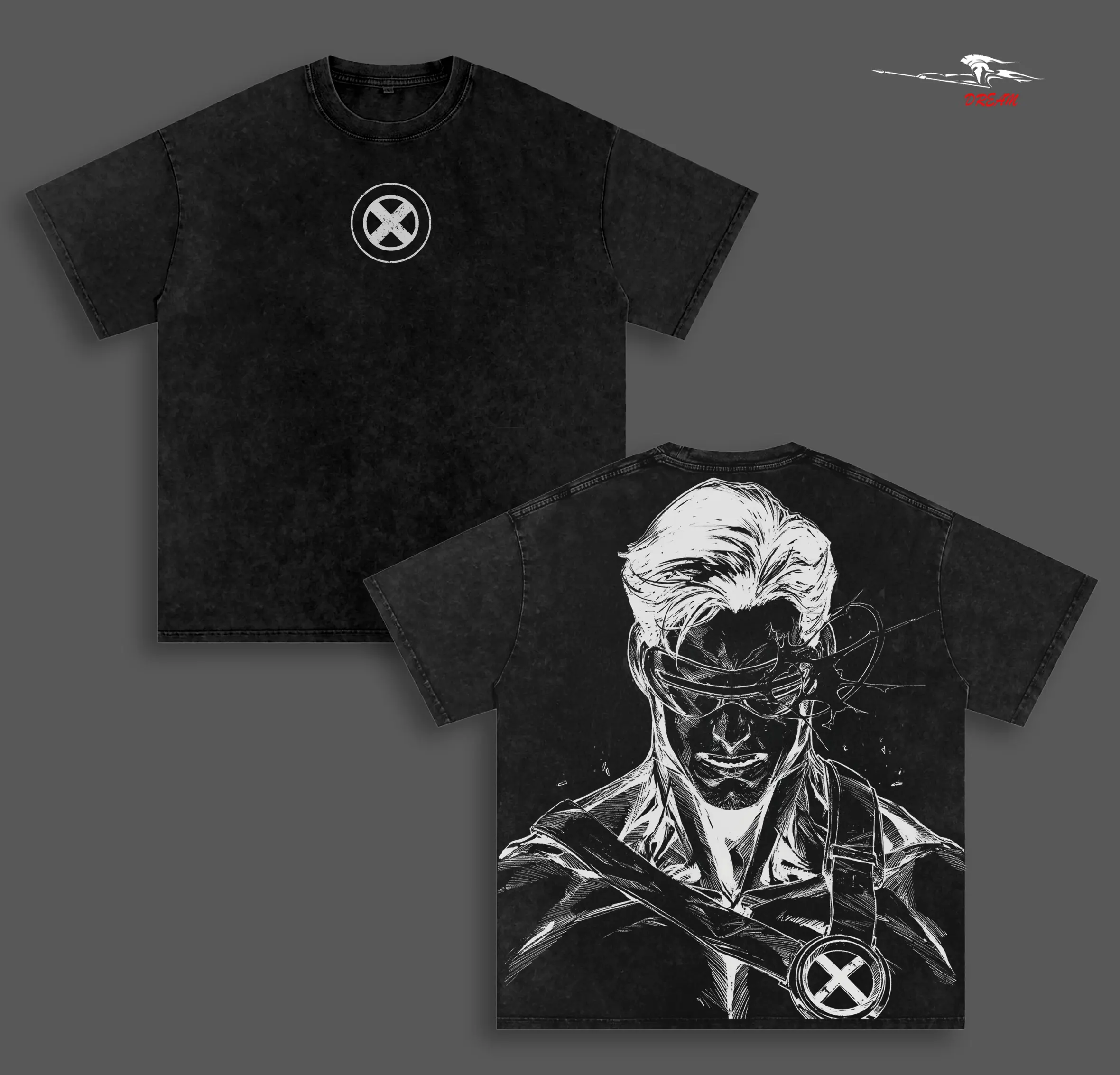 Cyclops X-Men Tshirt Vintage Washed Oversized Superhero T Shirt Unisex Streetwear Graphic Tee Comic Style Dark Superhero Clothing Gift