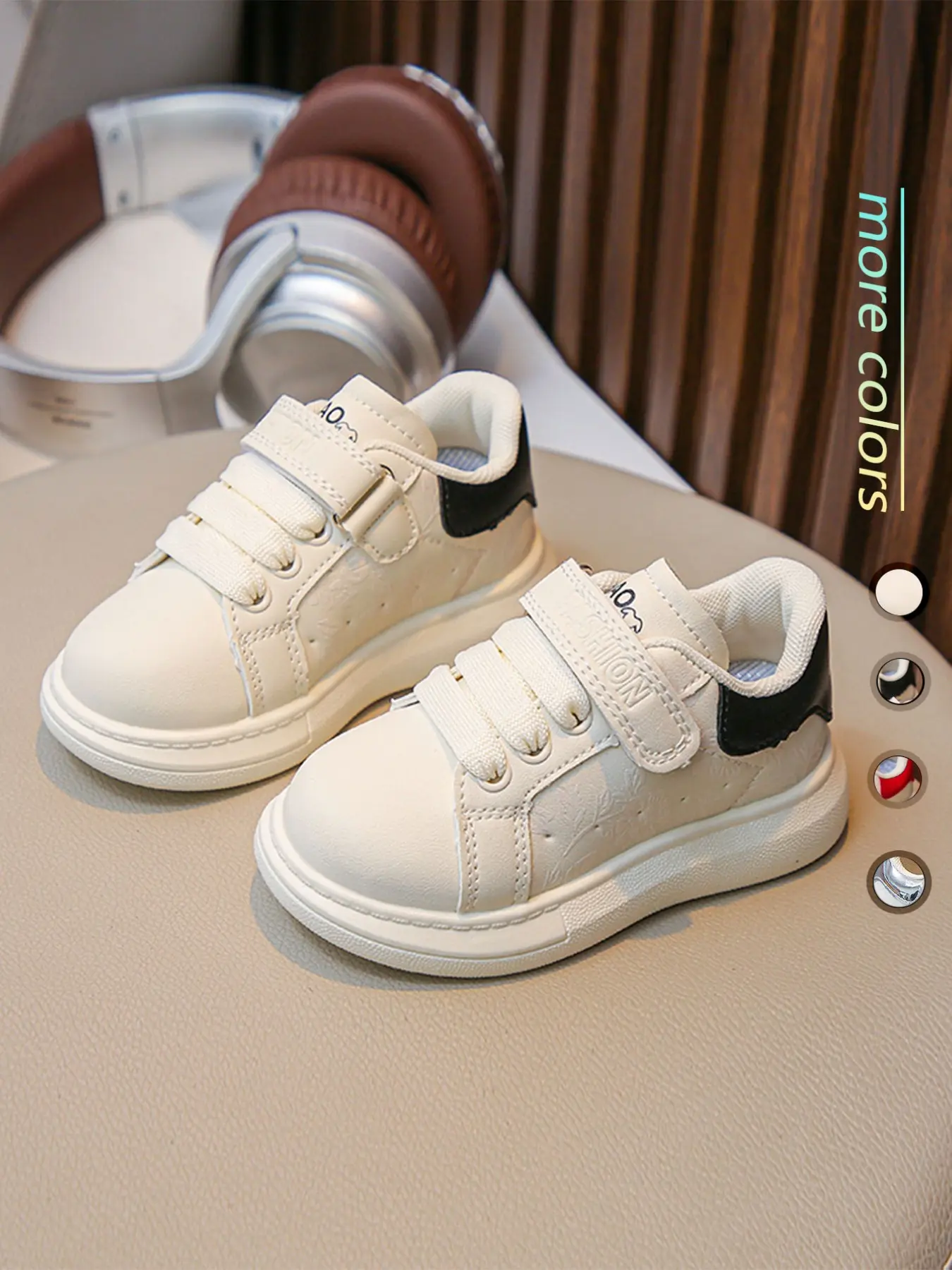 Fashion Thick Sole Sneakers, Round Toe Trainers, Moccasin Design, Comfortable & Stylish Preschool Footwear for Kids, Perfect for Daily Wear, Thick Soled Trainers, Casual Low Top Trendy Trainers
