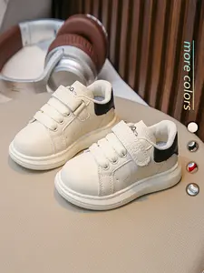 Fashion Thick Sole Sneakers, Round Toe Trainers, Moccasin Design, Comfortable & Stylish Footwear for Kids, Perfect for Daily Wear