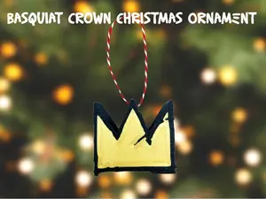Basquiat Crown Christmas Ornament 3D Printed