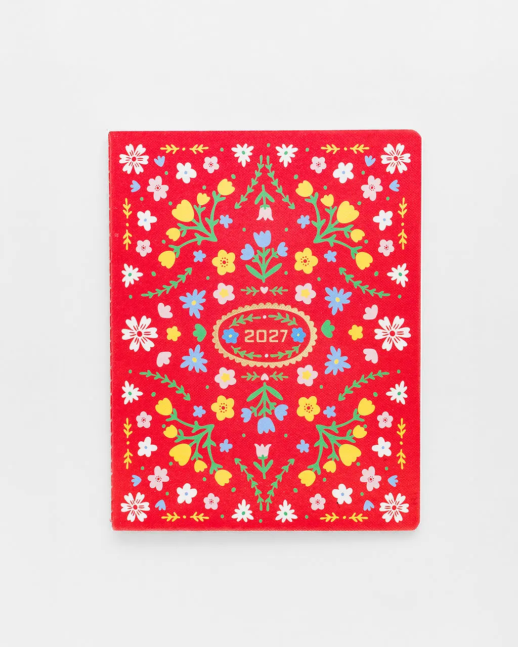 Monthly 12-Month Planner - Red Scandinavian Floral