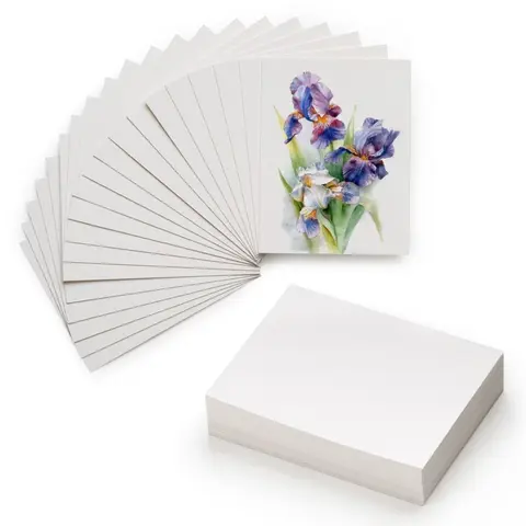 MEEDEN ACEO 4"x3" 100% Cotton Watercolor Paper - 5-Pack 140lb/300gsm Cold Press Loose Leaf Durable Cardstock, Custom Art Card Multi-Use Craft Paper Blank Surface for Adults (5×10 Sheets, Postcards/Greeting Cards)