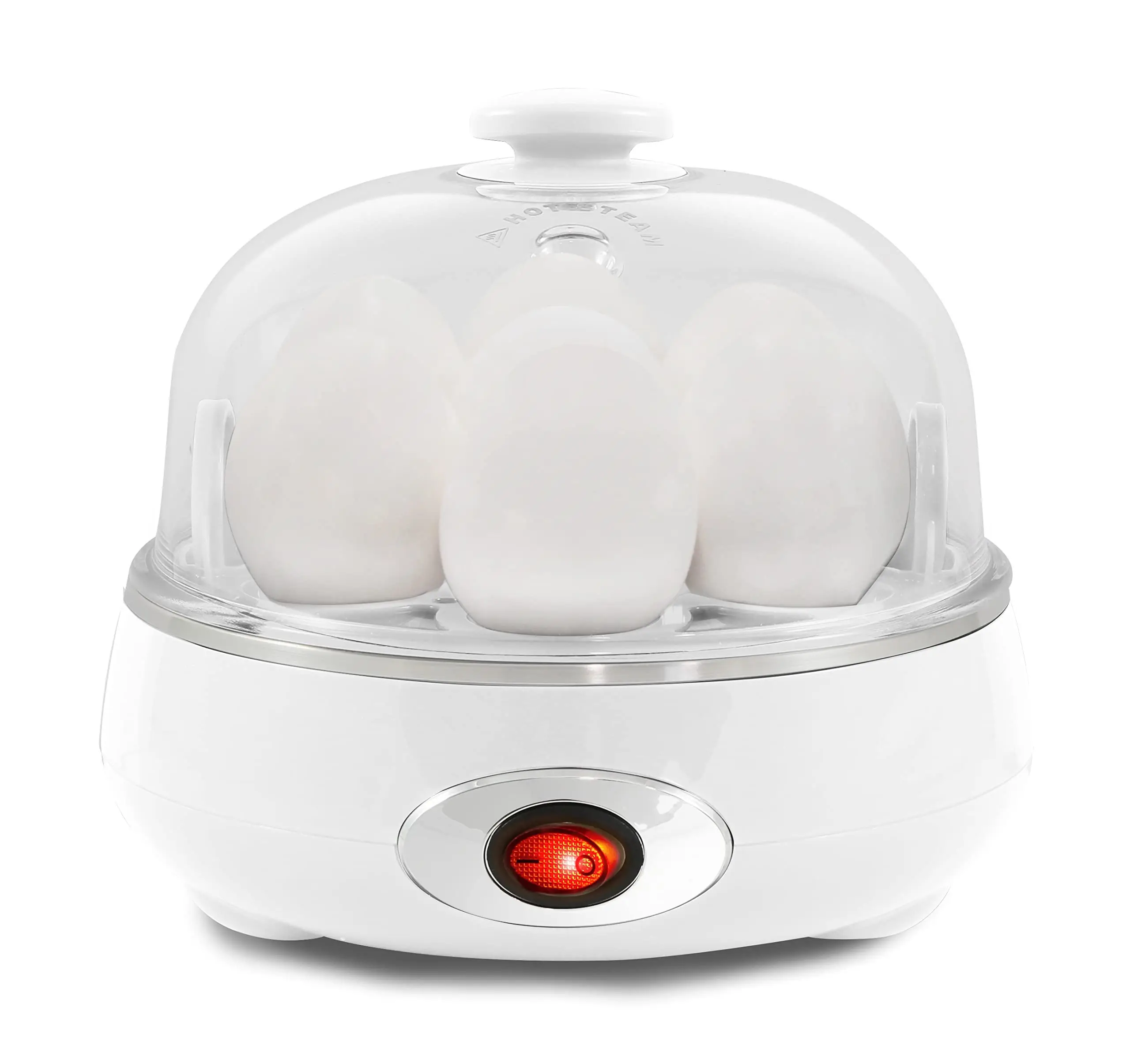 Easy Egg Cooker Electric 7-Egg Capacity, Soft, Medium, Hard-Boiled Egg Cooker with Auto Shut-Off, Measuring Cup Included, BPA Free, Classic White