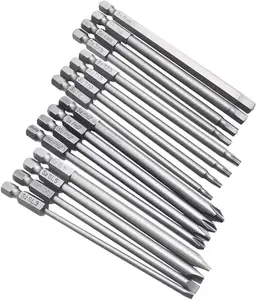 16 count 4-in-1 Multi Long   Bit Set with 1/4" Hex Shank Drill Screw Driver Bits Power Tools Kit (Hex  Allen Wrench, Torx , Cross Phillips & Flat  Slotted Tip)