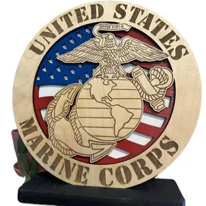 Marine Corps Service Plaque - Commemorating Military Service wood sign Decor Wall Wooden