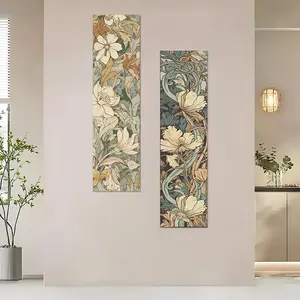 Floral Pattern Wall Tapestry, 2 Counts/set Retro Art Nouveau Style Floral Wall Art Tapestry, Wall Hanging for Home Dorm Decor, Flower