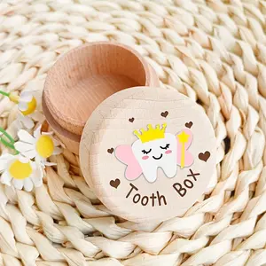 1 wooden tooth box with 3D tooth pattern design, tooth maintenance box, tooth storage box, tooth collection box, souvenir storage box, birth souvenir, home decoration, birthday gift, Decoration Items, Decor Accessory